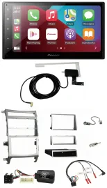 Автомагнитола Pioneer 2 DIN, USB, Bluetooth, DAB, для Hyundai IX55 (2009–2012), серебристый