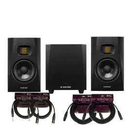 ADAM Audio T5V Monitor Pair with ADAM Audio T10S 10 Subwoofer and Cables