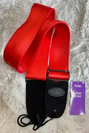 Ремень для гитары On Stage GSA20RD нейлоновый, с кожаными концами, красный