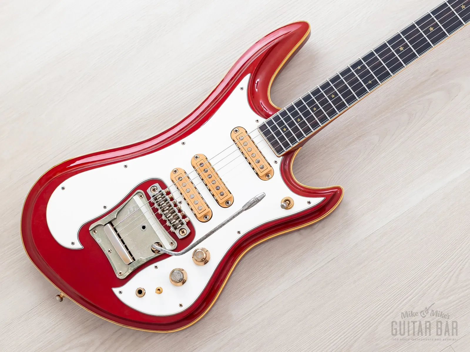 1982 Guyatone Sharp Five LG-1200 Vintage Guitar Metallic Red w/ Case & Hangtags