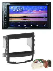 Автомагнитола Pioneer 2DIN, Bluetooth, USB, DVD, DAB, MP3 для SsangYong Korando (2010–2013)