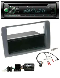Автомагнитола Pioneer CD, USB, MP3, DAB, серый, для Fiat Idea 2006–2011 с поддержкой кнопок на руле