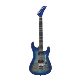 EVH 5150 Series Deluxe Poplar Burl 6 String Electric Guitar (Aqua Burst)