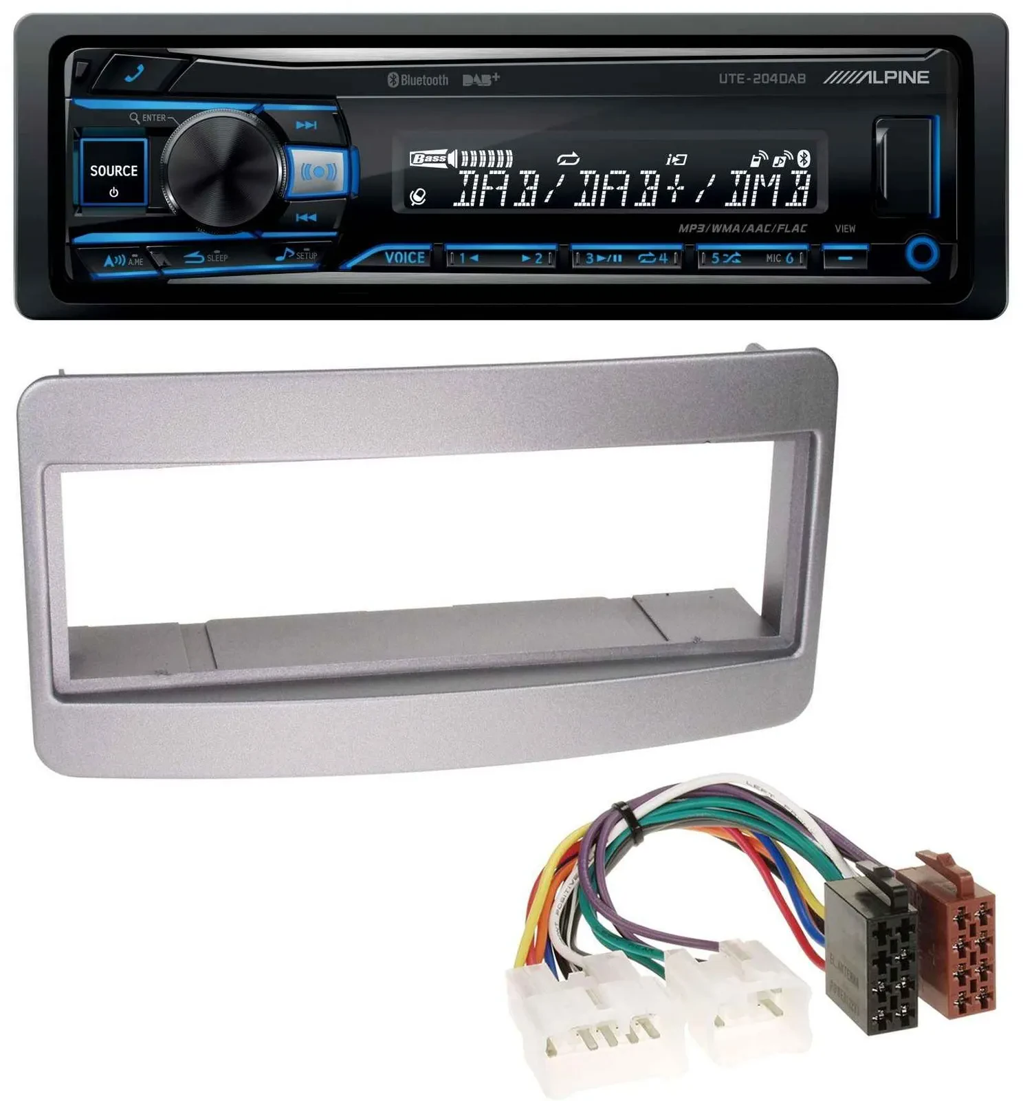 Alpine USB Bluetooth DAB MP3 Autoradio für Toyota Celica MR2 dunkelsilber