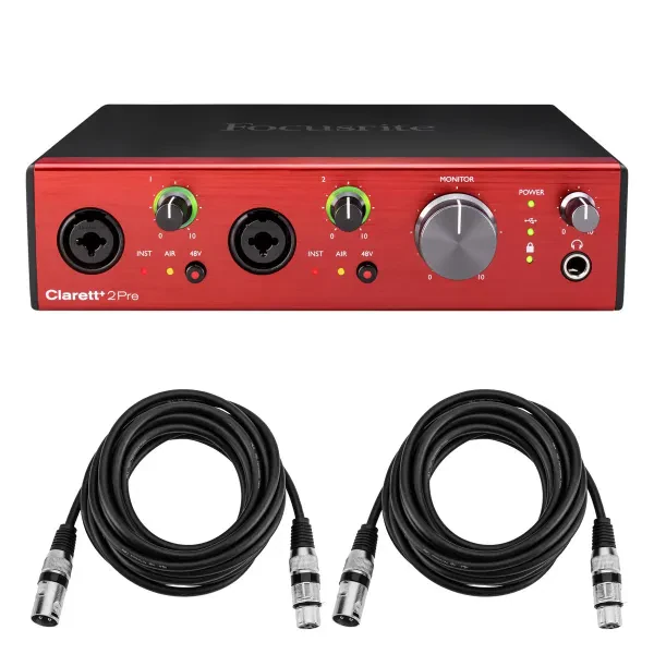 Focusrite Clarett+ 2Pre 8-Channel 10-In/4-Out Audio Interface with Software Suit