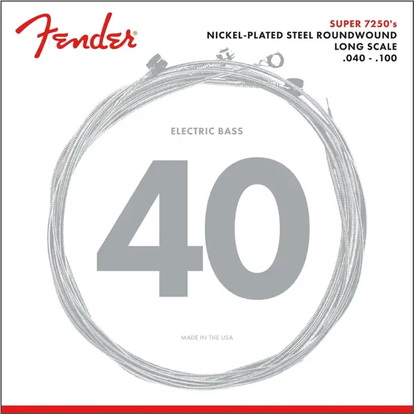 Струны для бас-гитары Fender 7250L Nickel Plated Steel Long Scale 040-100