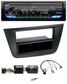 Автомагнитола JVC Bluetooth, DAB, USB, поддержка кнопок на руле для Seat Altea/Toledo (2004–2009), черная