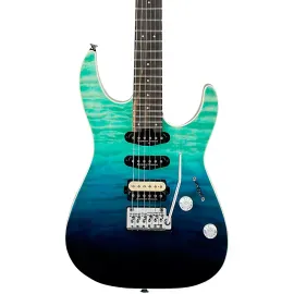 Charvel Pro-Mod Plus Dinky DK24 HSS 2PT QM Electric Guitar - Blue Curacao