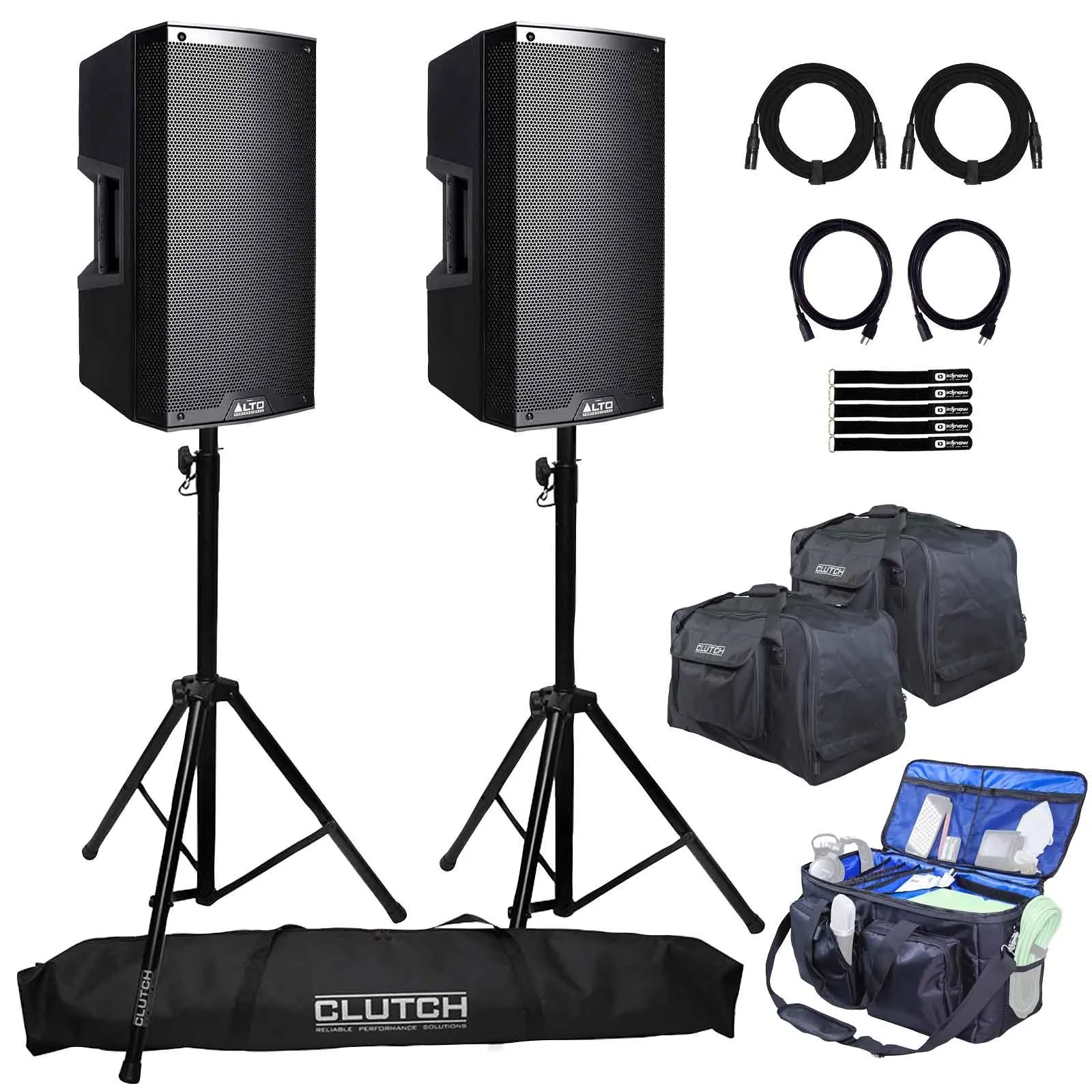 Alto Professional TS312 12" Powered Speaker 2-Pack with Stands & Bags
