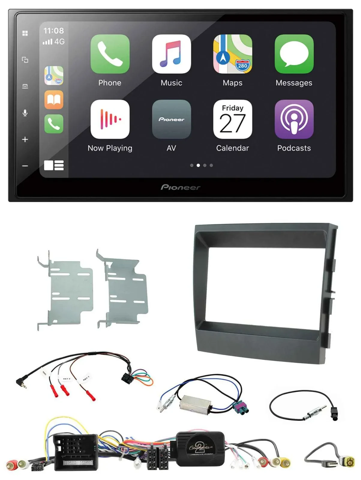 Pioneer Lenkrad Bluetooth DAB 2DIN USB Autoradio für Porsche Panamera 2009-2016