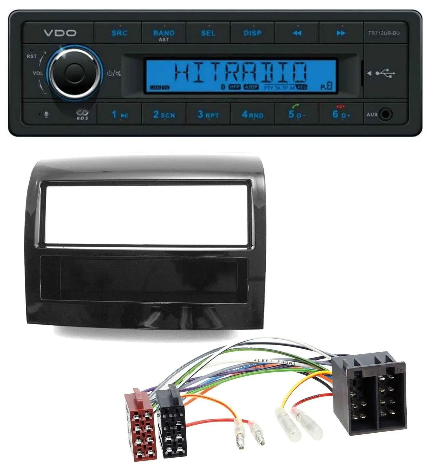 VDO Bluetooth AUX USB MP3 Autoradio für Fiat Ducato 2011-2021 piano schwarz