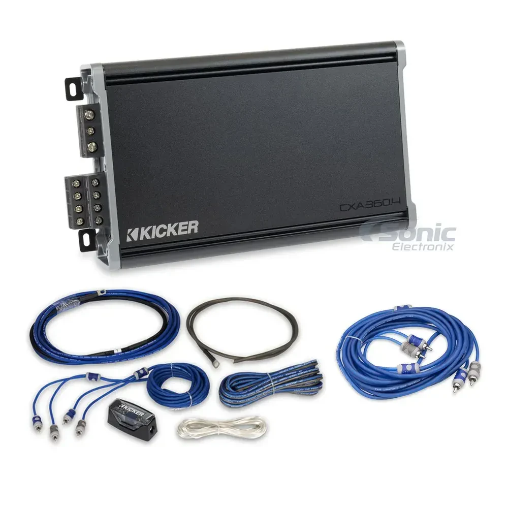 Усилитель мощности для авто Kicker CXA360.4 360W RMS, Class-D, 4-канальный (набор)