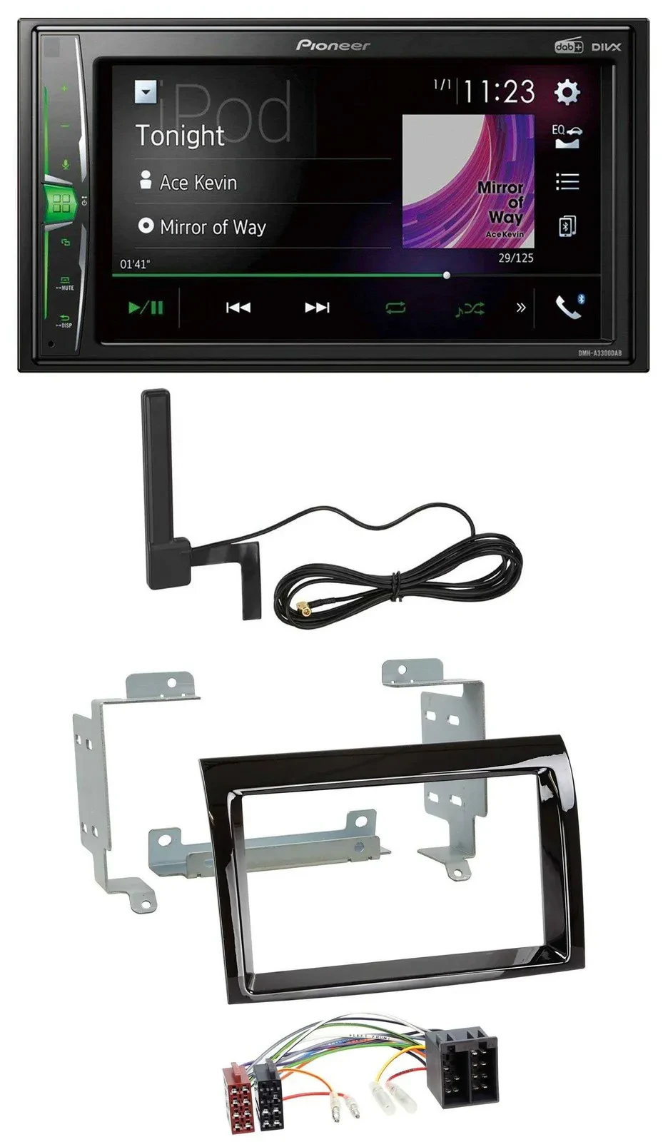 Автомагнитола Pioneer 2 DIN, Bluetooth, DAB, MP3, AUX для Fiat Ducato 2006–2011 и Citroen J