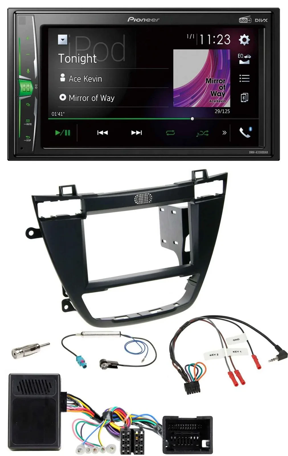 Pioneer 2DIN Lenkrad DAB USB Bluetooth Autoradio für Opel Insignia ab 08 schwarz