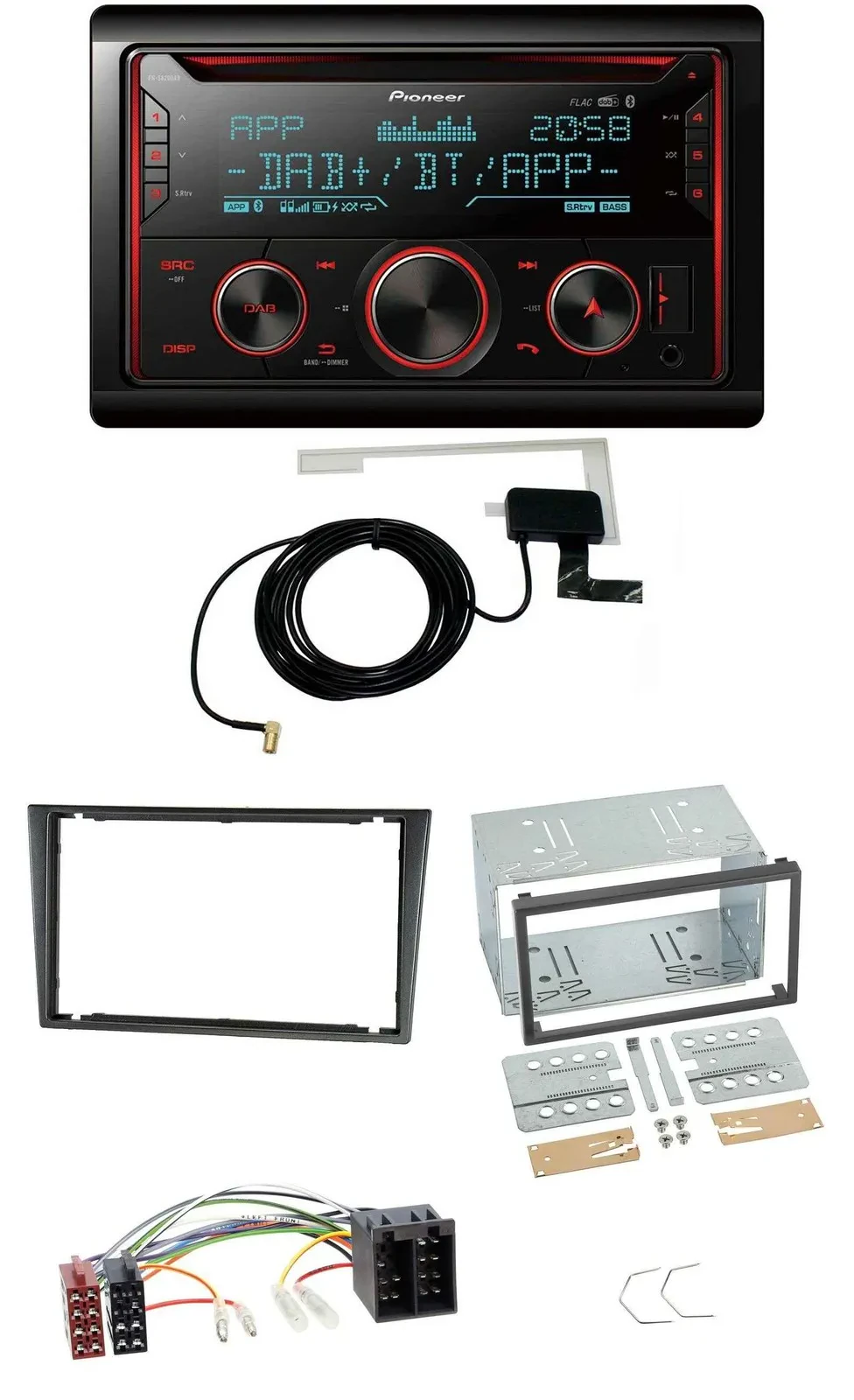 Автомагнитола Pioneer 2-DIN MP3 DAB USB CD Bluetooth для Opel Combo C, Corsa C, Tigra