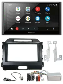 Pioneer USB 2DIN DAB Lenkrad Bluetooth Autoradio für Kia Sportage III 10-15 schw