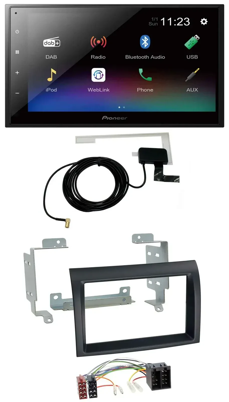 Автомагнитола Pioneer 2DIN, DAB, MP3, Bluetooth, USB для Fiat Ducato (2006–2011), Citroen Jumper