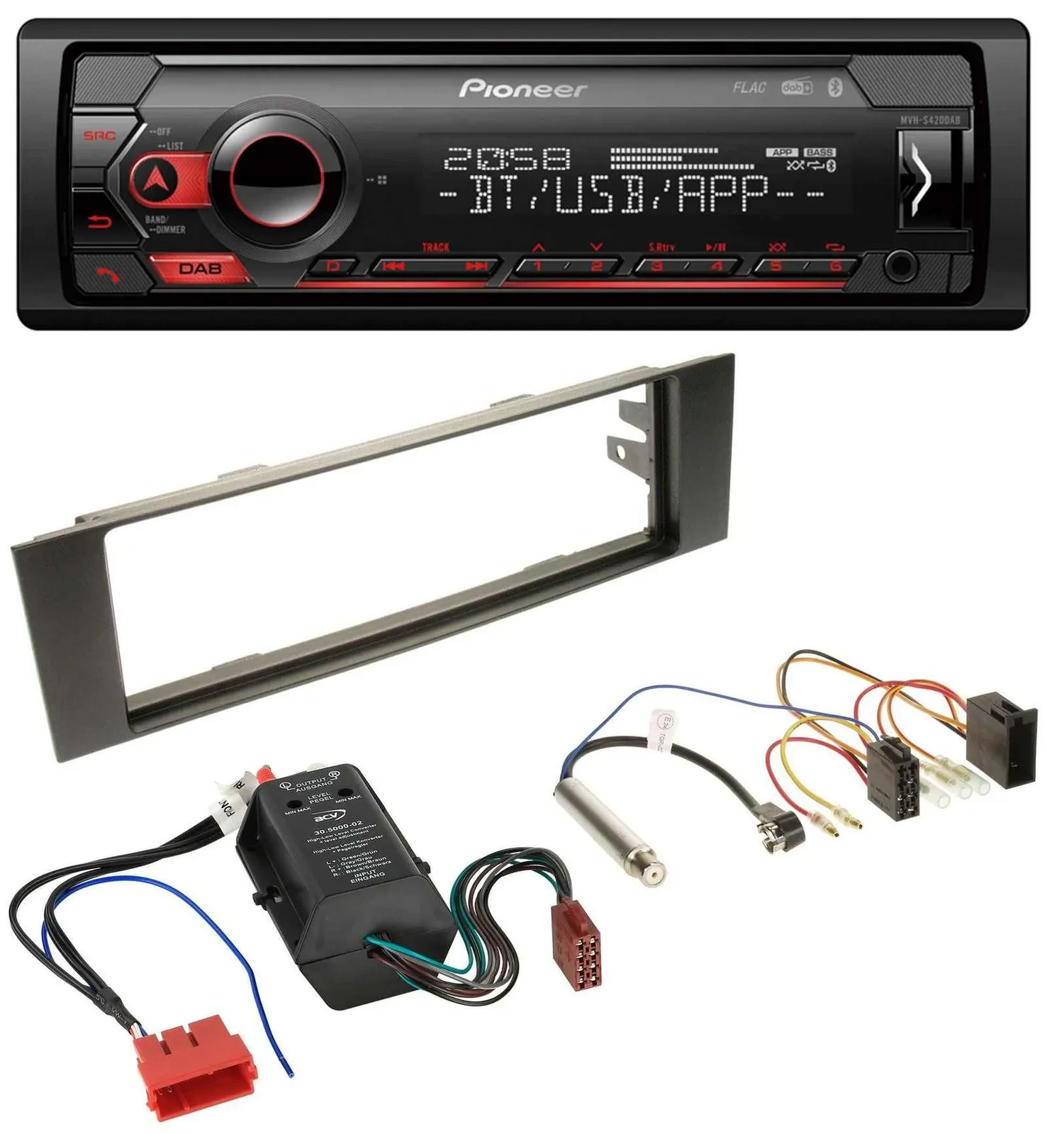 Pioneer MP3 USB DAB Bluetooth Autoradio für Audi A3 8P 03-06 Bose Aktivsystem Mi