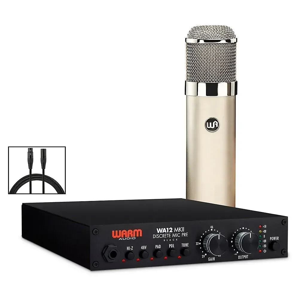 Микрофонный предусилитель Warm Audio WA12-MKII Black + WA-47 + Prem-XLR-15' (набор, с конденсаторным микрофоном WA-47 и XLR кабелем 15')