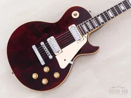 1975 Gibson Les Paul Deluxe Vintage Guitar Wine Red, Figured Top w/ Case