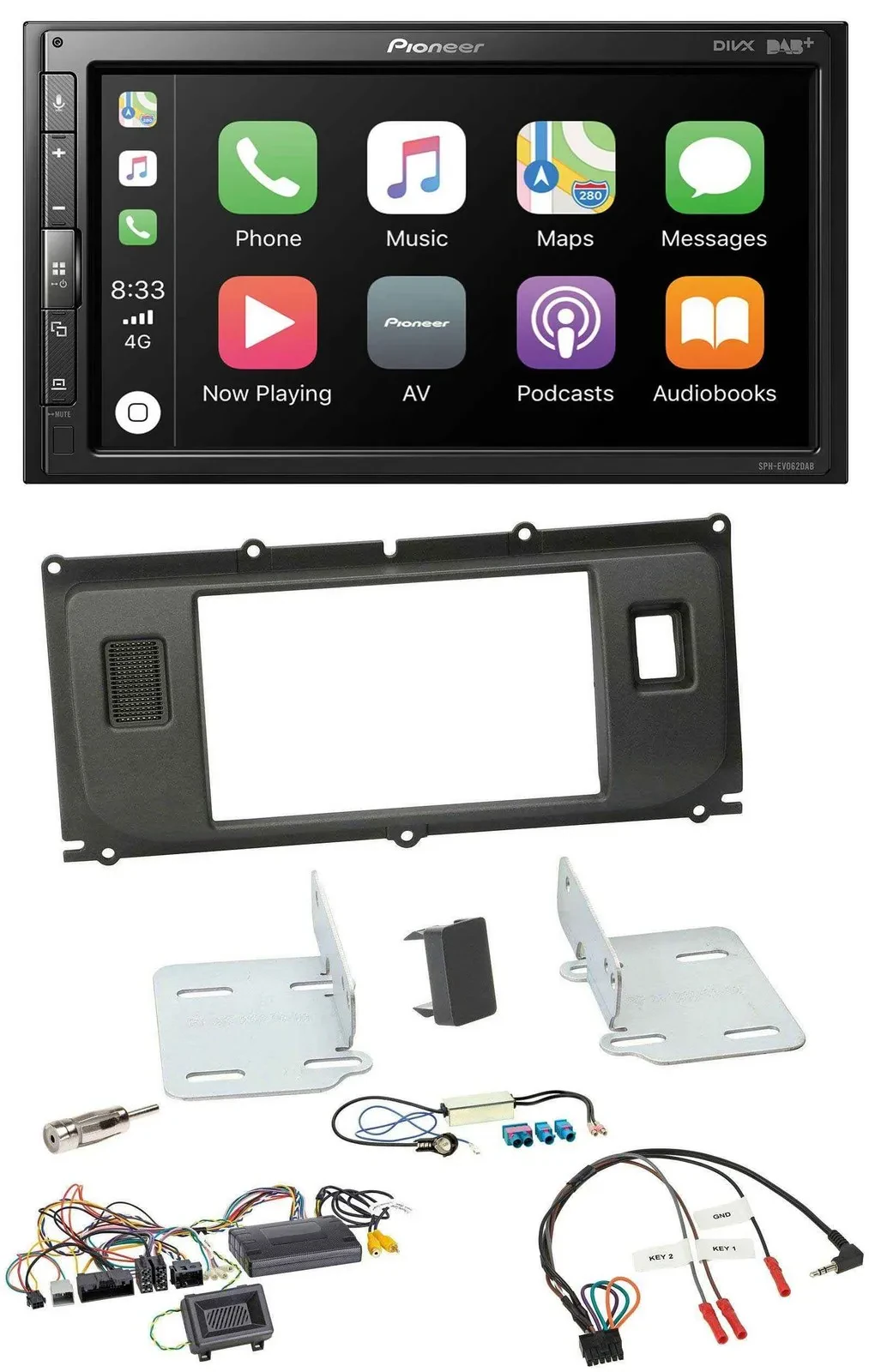 Автомагнитола для Land Rover Evoque Pioneer 2DIN, DAB, Bluetooth, USB