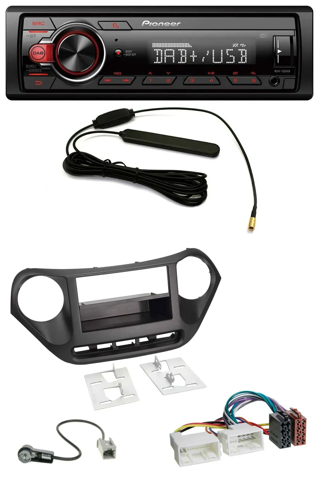 Автомагнитола для Hyundai i10 (с 2013) Pioneer MP3 DAB 1DIN AUX USB