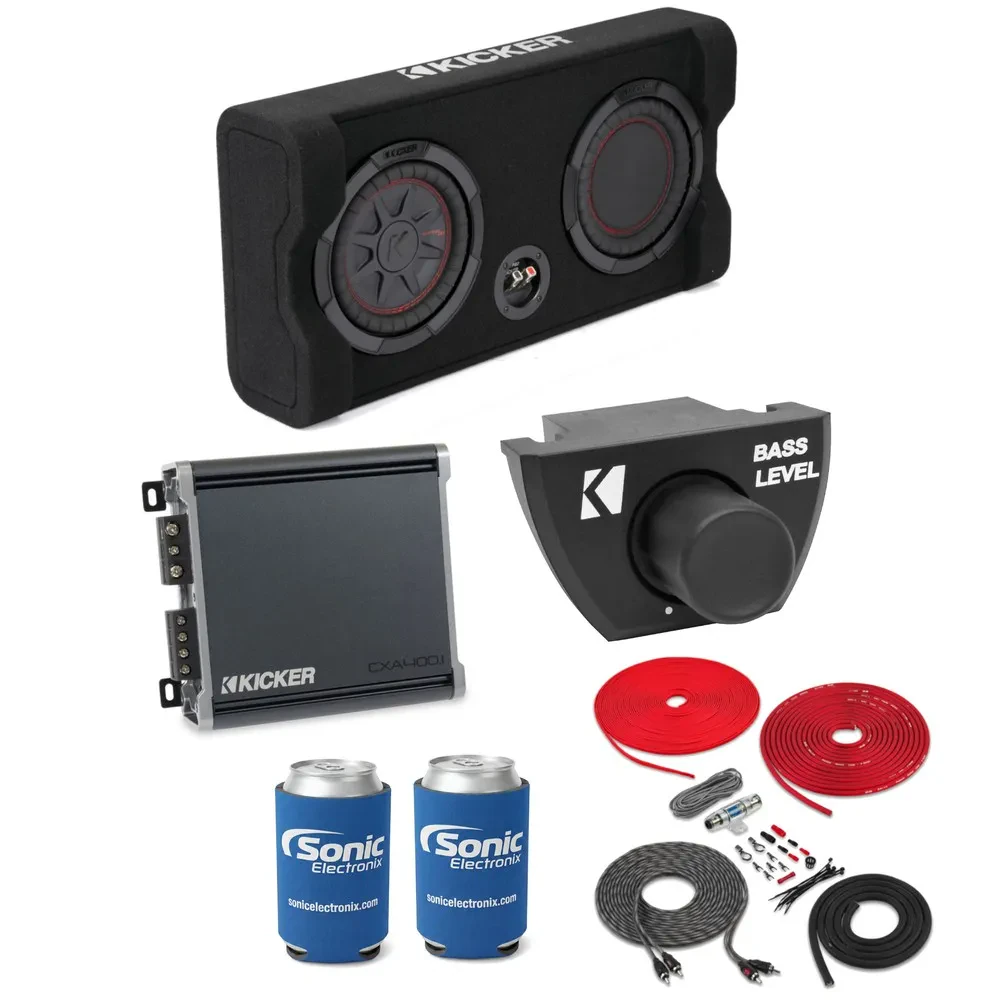 Сабвуфер пассивный Kicker TRTP82 + CXA400.1 (набор) с пультом Bass Remote и комплектом проводов