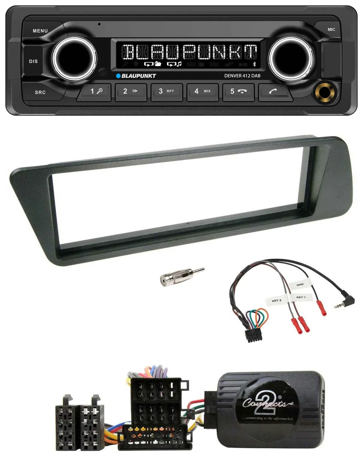 Blaupunkt Bluetooth DAB Lenkrad USB Autoradio für Peugeot 306 1998-2001