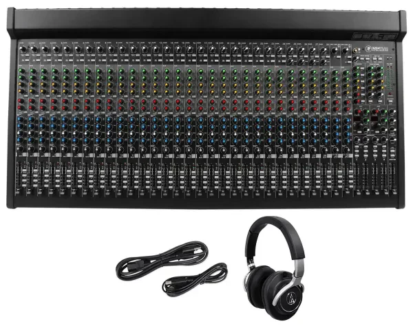 Mackie 3204VLZ4 32-Channel 4-Bus FX Mixer w/ USB+Audio Technica M70X Headphones
