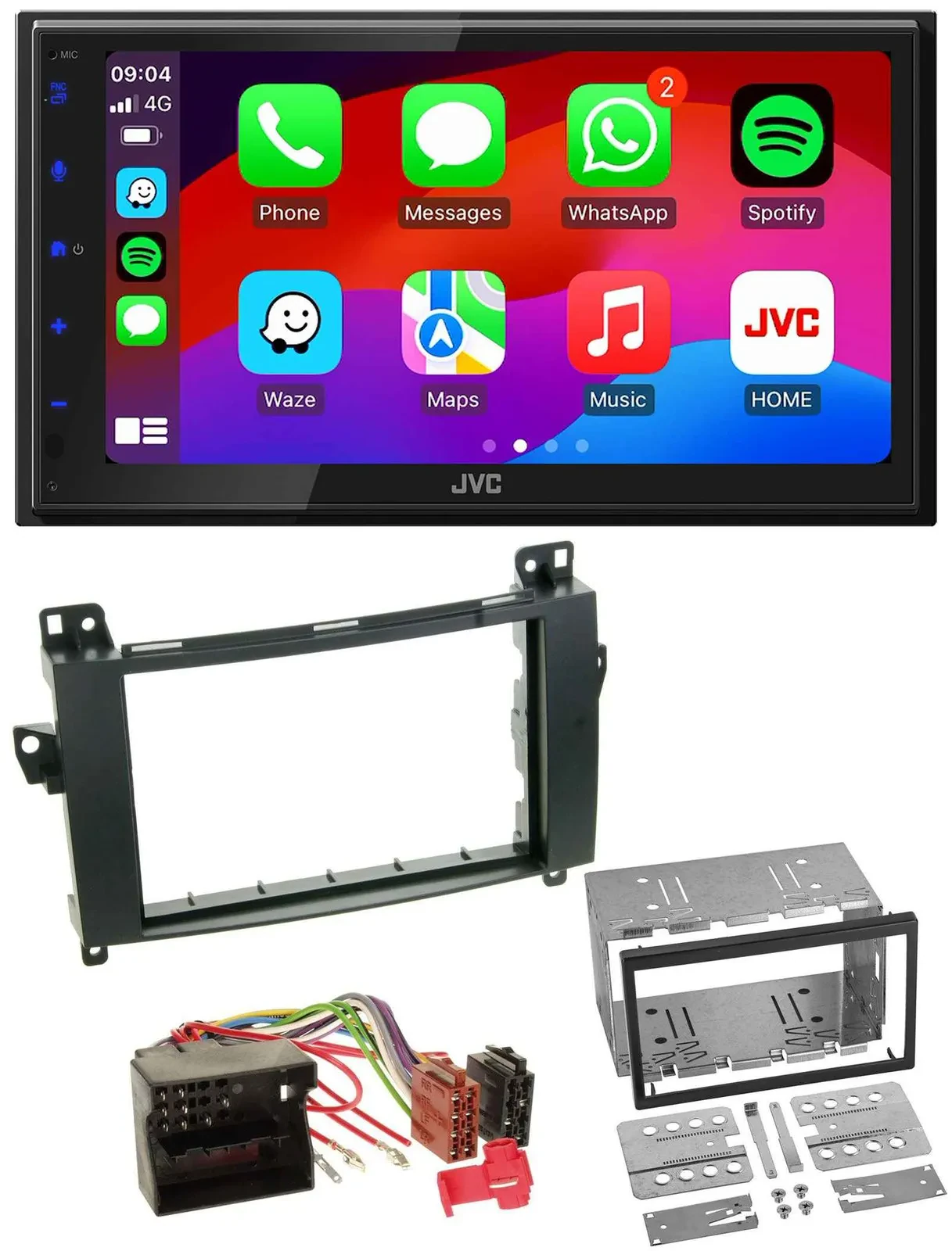JVC Bluetooth USB MP3 2DIN DAB Autoradio für Mercedes A-Klasse W169 C169