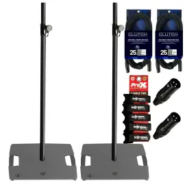 Gravity GLS431B Square Steel Base Lighting Stands with Cables