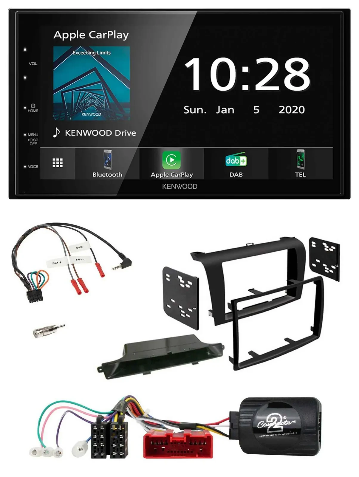 Автомагнитола для Mazda 3 (2003–2009) Kenwood 2DIN, Bluetooth, DAB, USB, черная