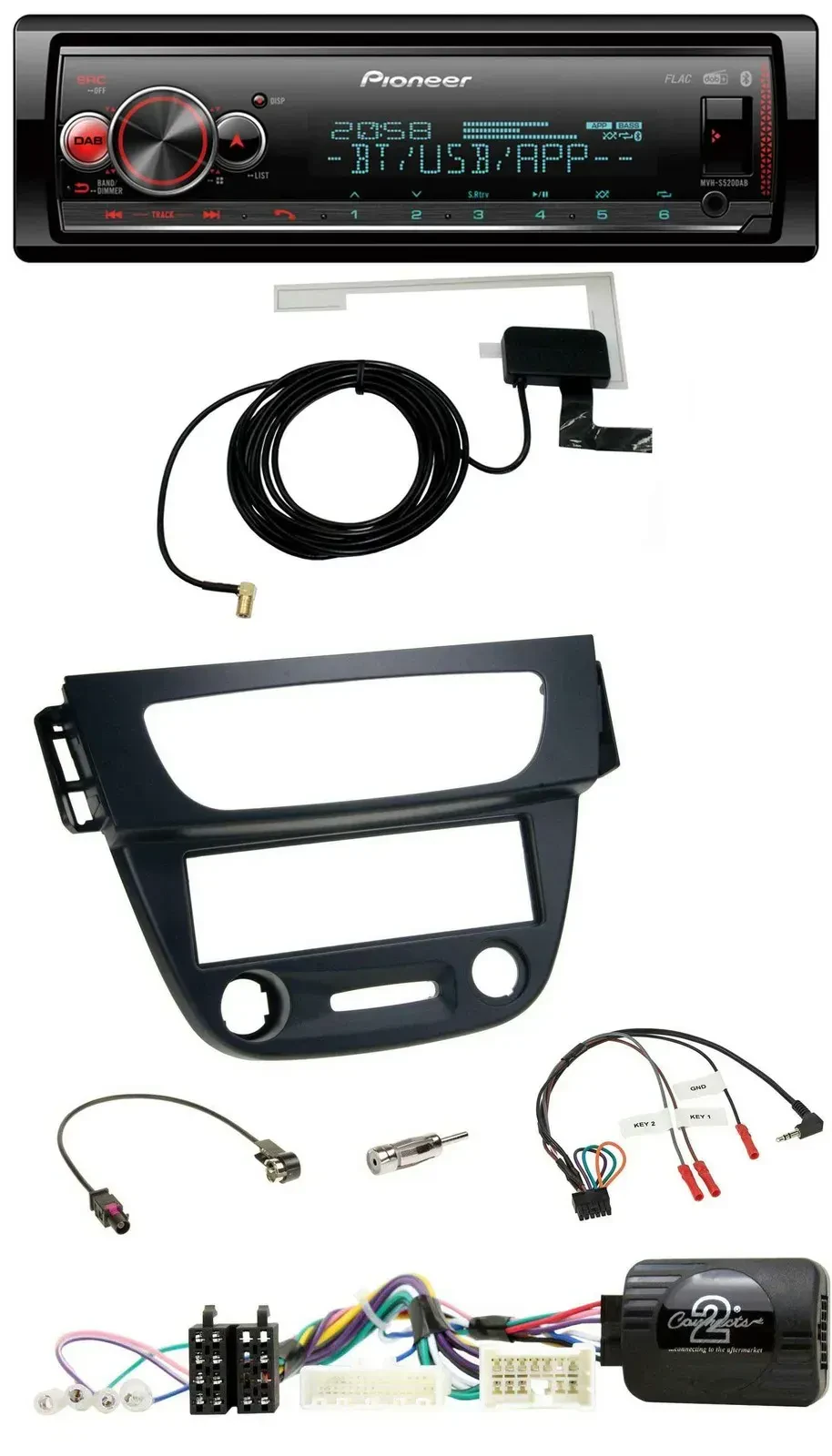 Автомагнитола Pioneer Bluetooth, DAB, USB для Renault Megane/Fluence (2012–2014)