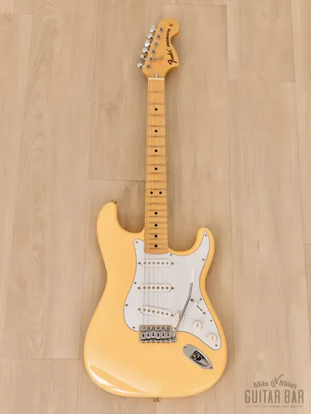 Электрогитара Fender Stratocaster 1972 Vintage Reissue ST72 SSS Yellow White w/gigbag Japan 2012