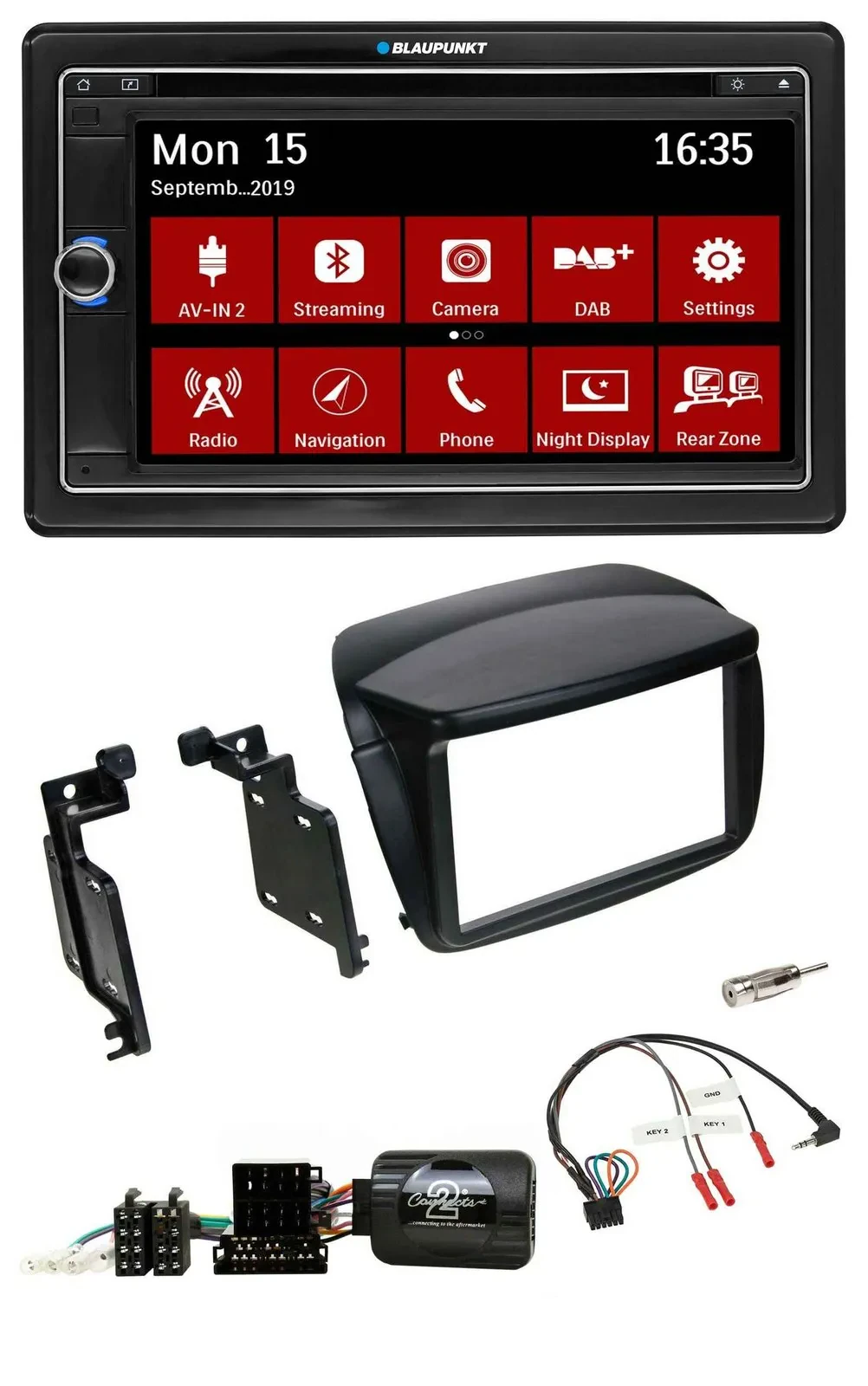Blaupunkt 2DIN USB DAB Lenkrad Bluetooth TMC Navigation für Fiat Doblo ab 2010 O