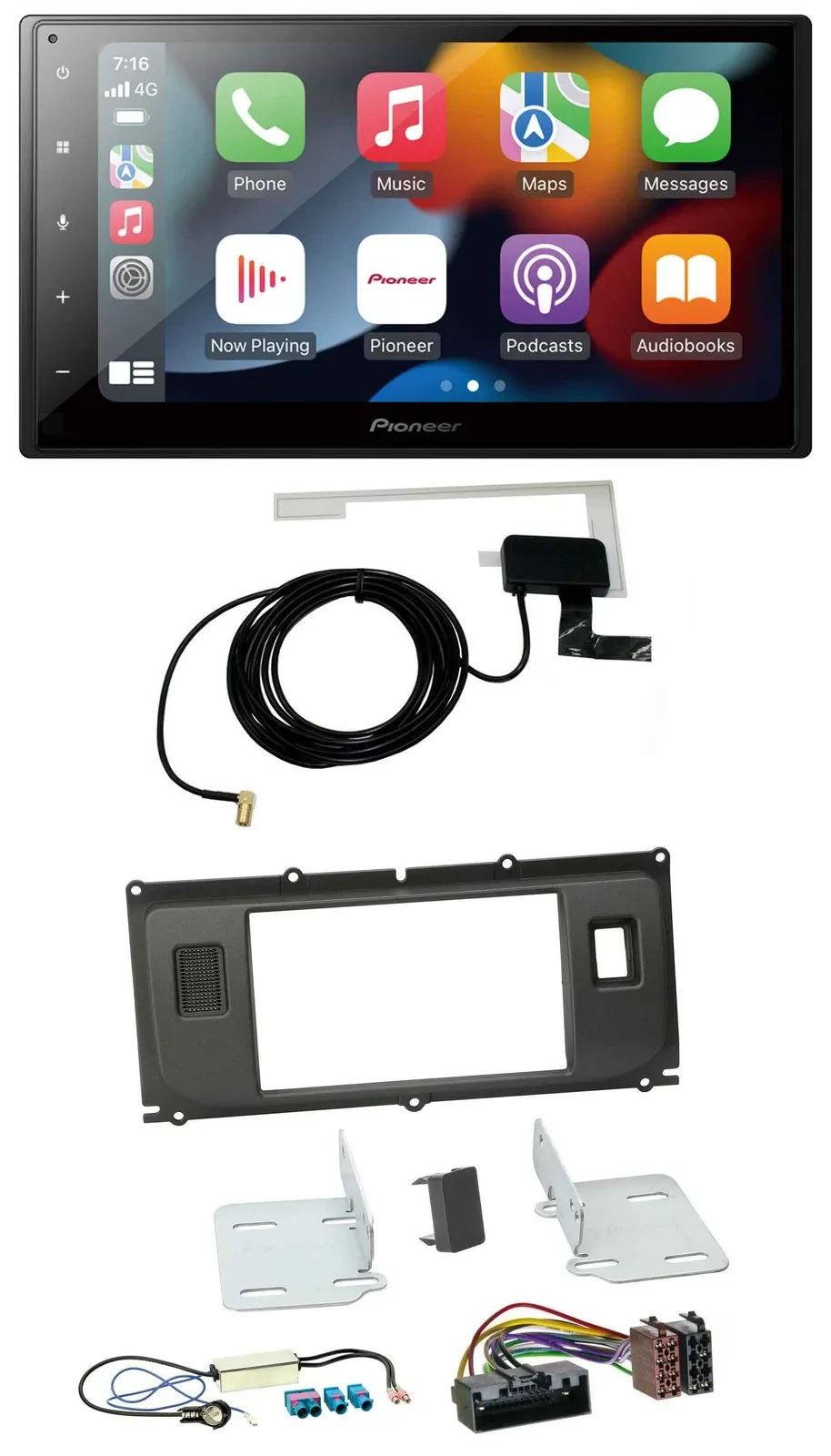 Pioneer MP3 USB Bluetooth DAB 2DIN Autoradio für Land Rover Evoque Blindstopfen