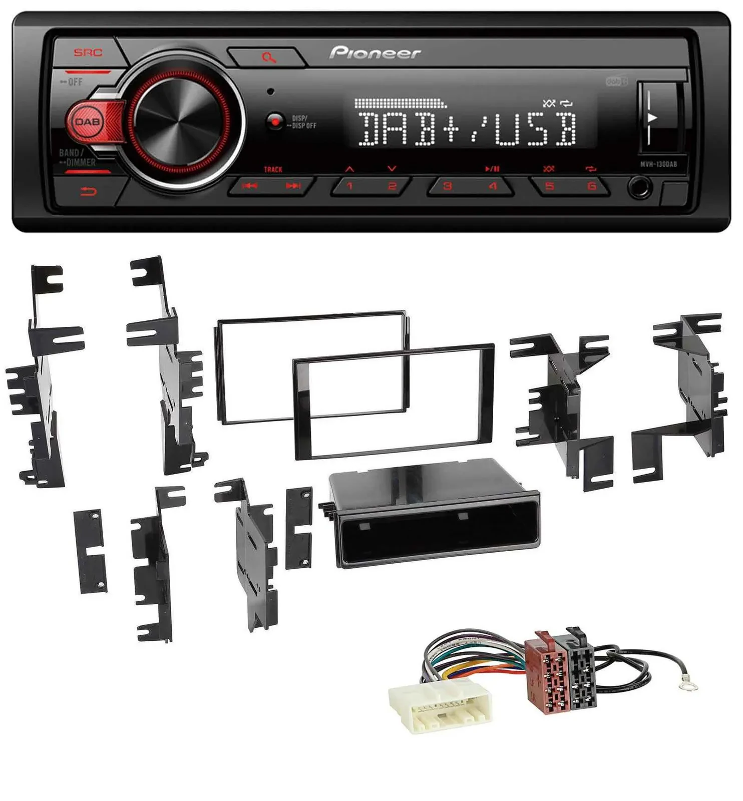 Pioneer MP3 1DIN DAB USB AUX Autoradio für Nissan Cube ab 09 Frontier ab 13 Juke