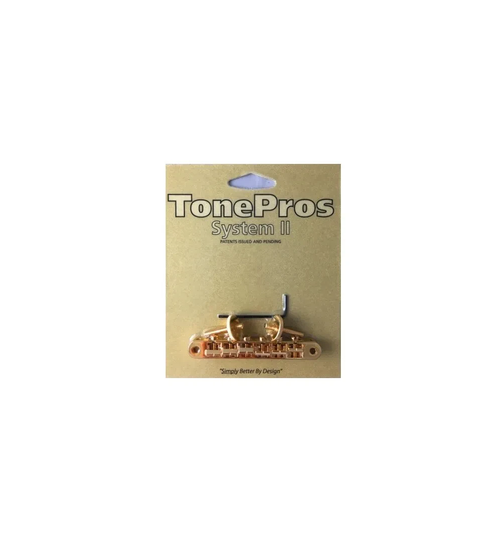 TONEPROS AVR2P G - Tune-O-Matic Bridge with Notched Saddles (Vintage ABR-1 Repla