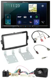 Pioneer Lenkrad Bluetooth USB 2DIN DAB Autoradio für Dacia ab 2012 piano schwarz