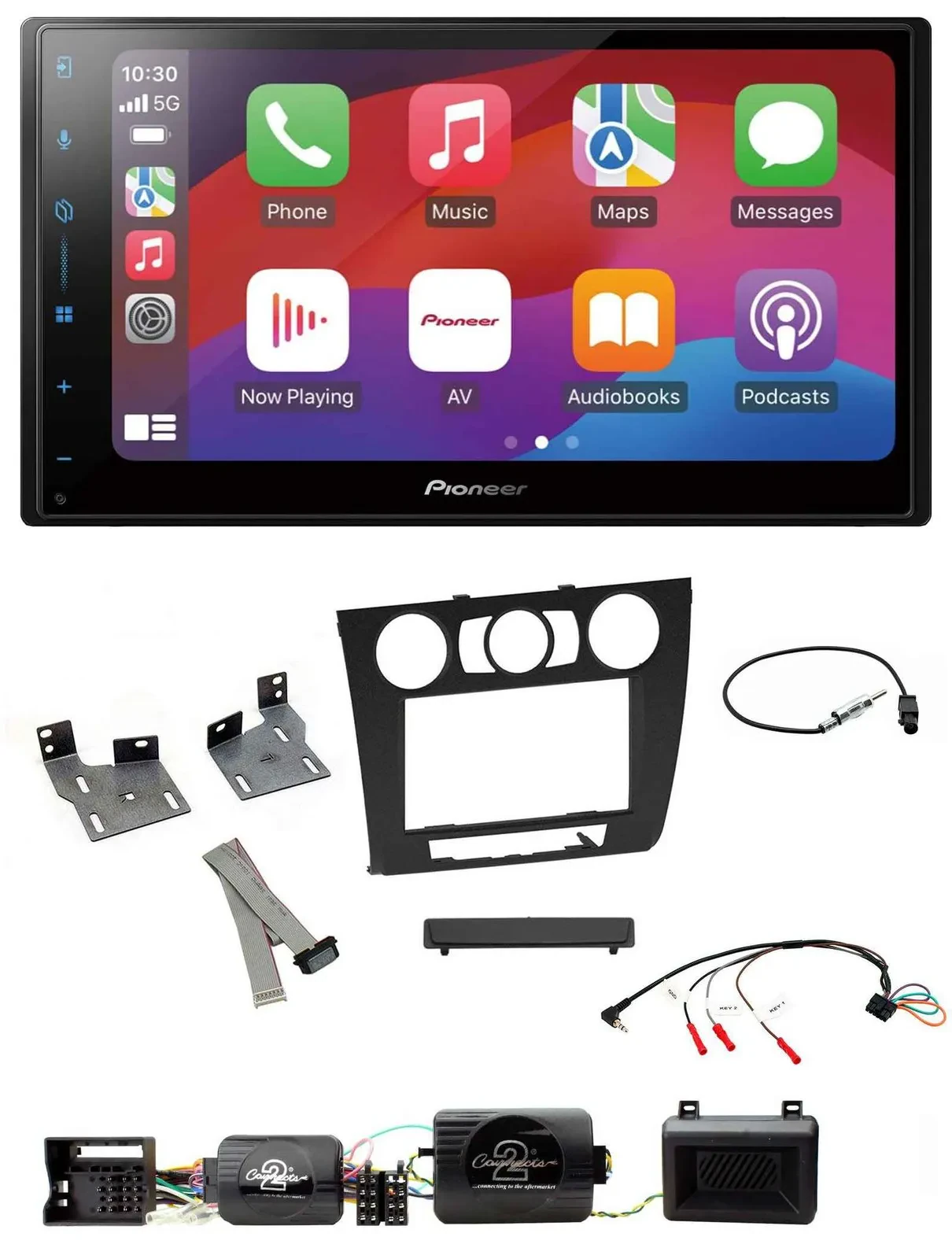 Автомагнитола Pioneer 2DIN, DAB, USB, Bluetooth, совместимая с управлением на руле, для BMW 1 Series E87, поддержка PDC, для ручного кондиционера