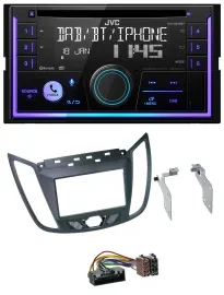 JVC MP3 USB 2DIN DAB Bluetooth CD Autoradio für Ford C-Max (ab 10) grau
