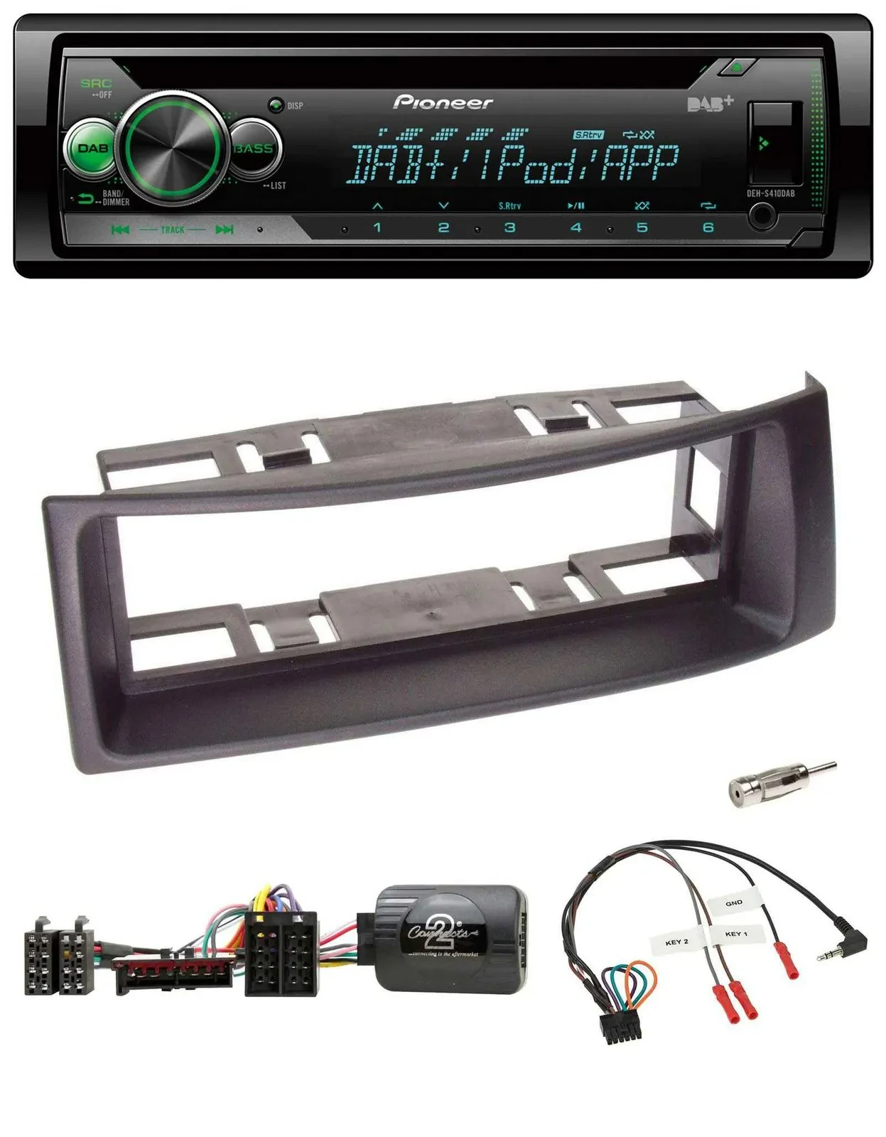 Автомагнитола Pioneer CD/MP3, USB, DAB, совместима с управлением на руле, для Renault Megane 1996–2000 и Scenic