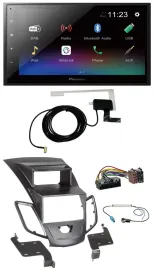 Автомагнитола для Ford Fiesta Pioneer DAB, Bluetooth, USB, 2DIN, черный