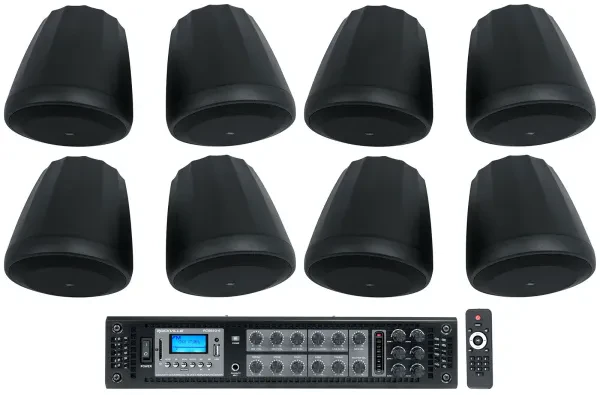 Потолочная акустика JBL Control 68HP Black с усилителем (8 штук)