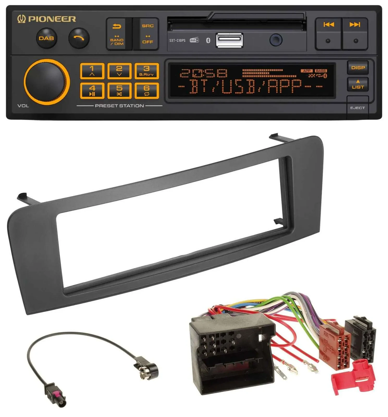 Pioneer DAB MP3 USB Bluetooth Autoradio für Mercedes A-Klasse W176 B-Klasse W242