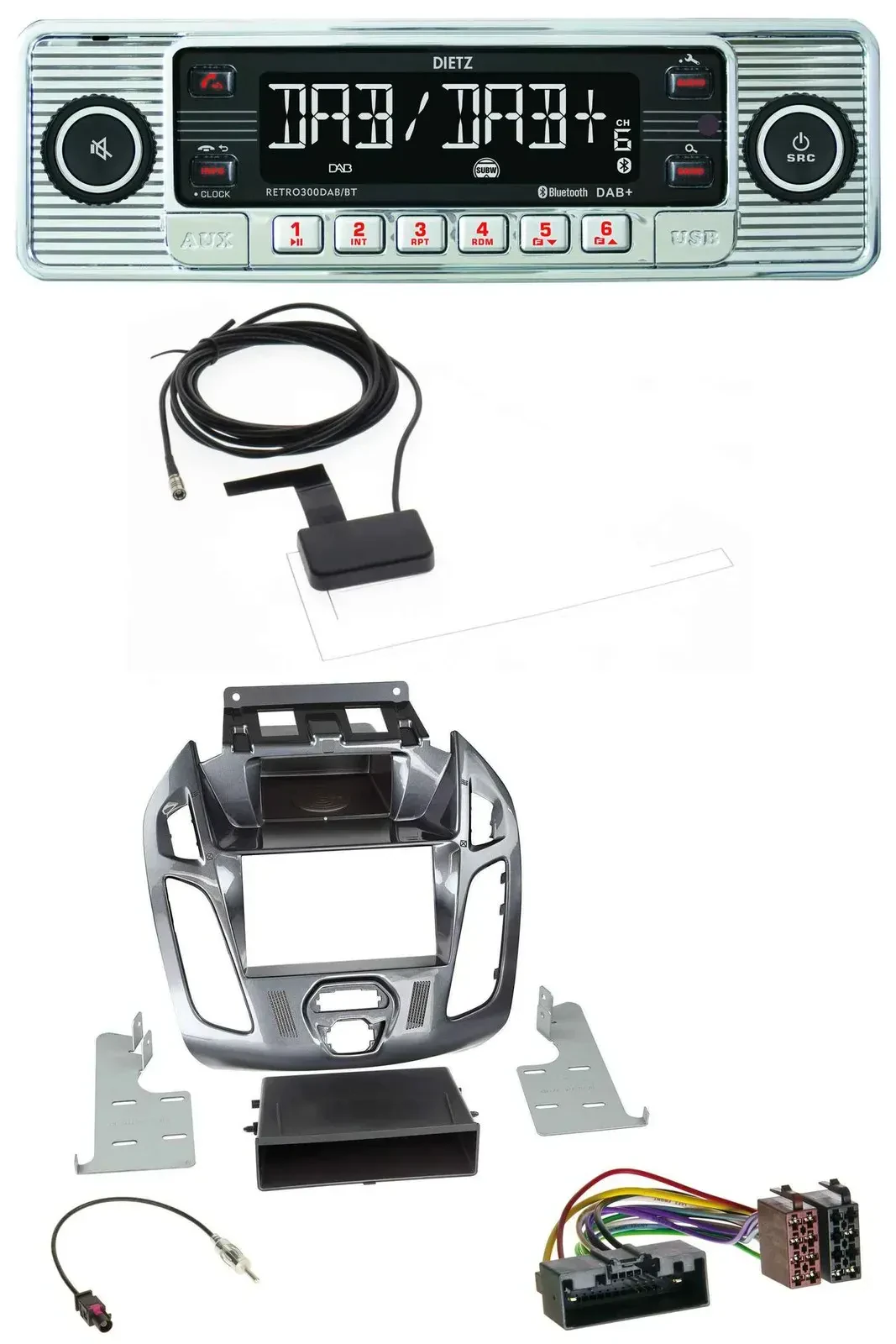 Dietz Bluetooth USB MP3 DAB Autoradio für Ford Connect Transit 12-18 ohne Displa
