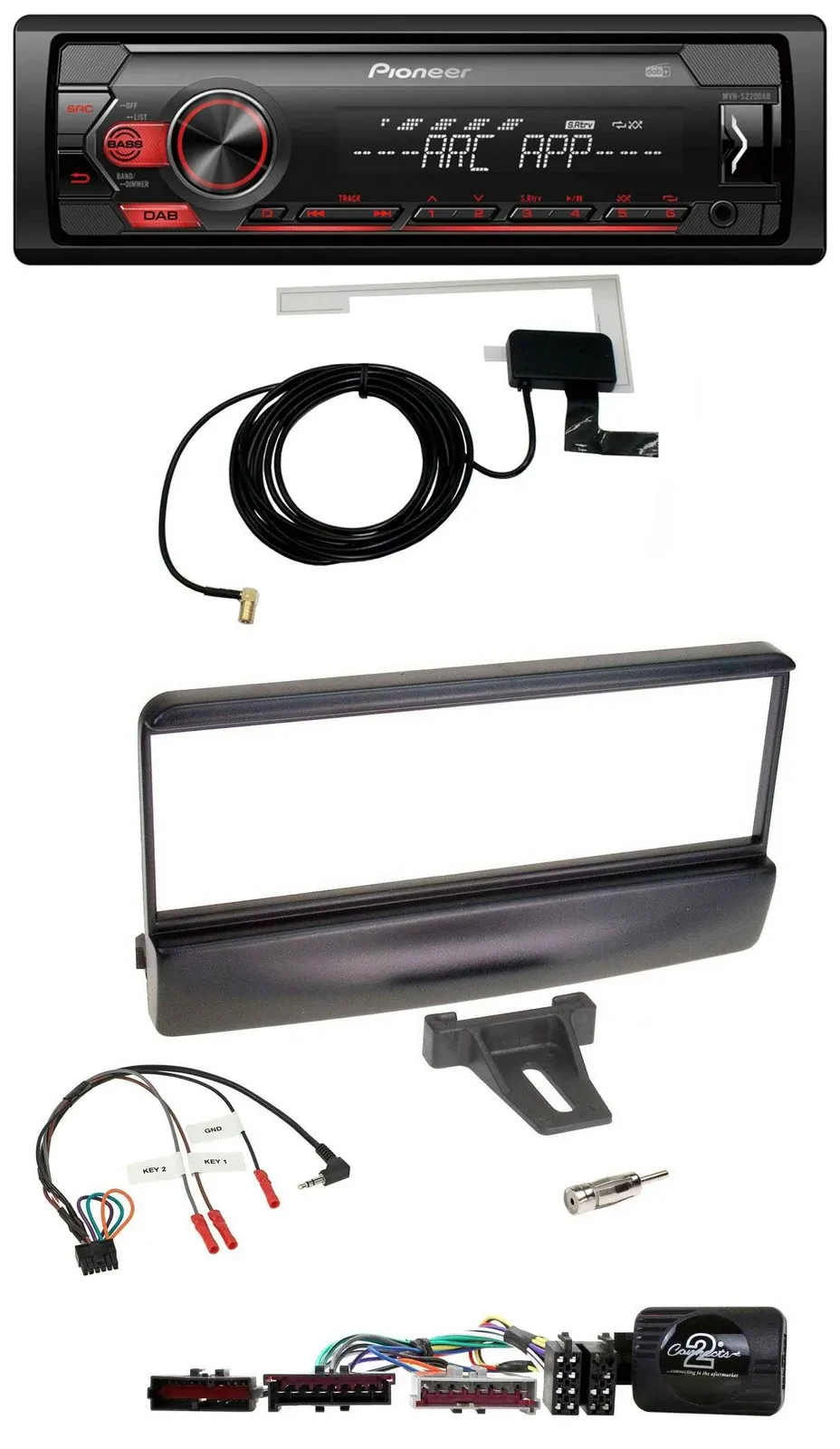 Автомагнитола для Ford Mondeo 2000–2002 Pioneer 1DIN, USB, DAB, MP3, черный