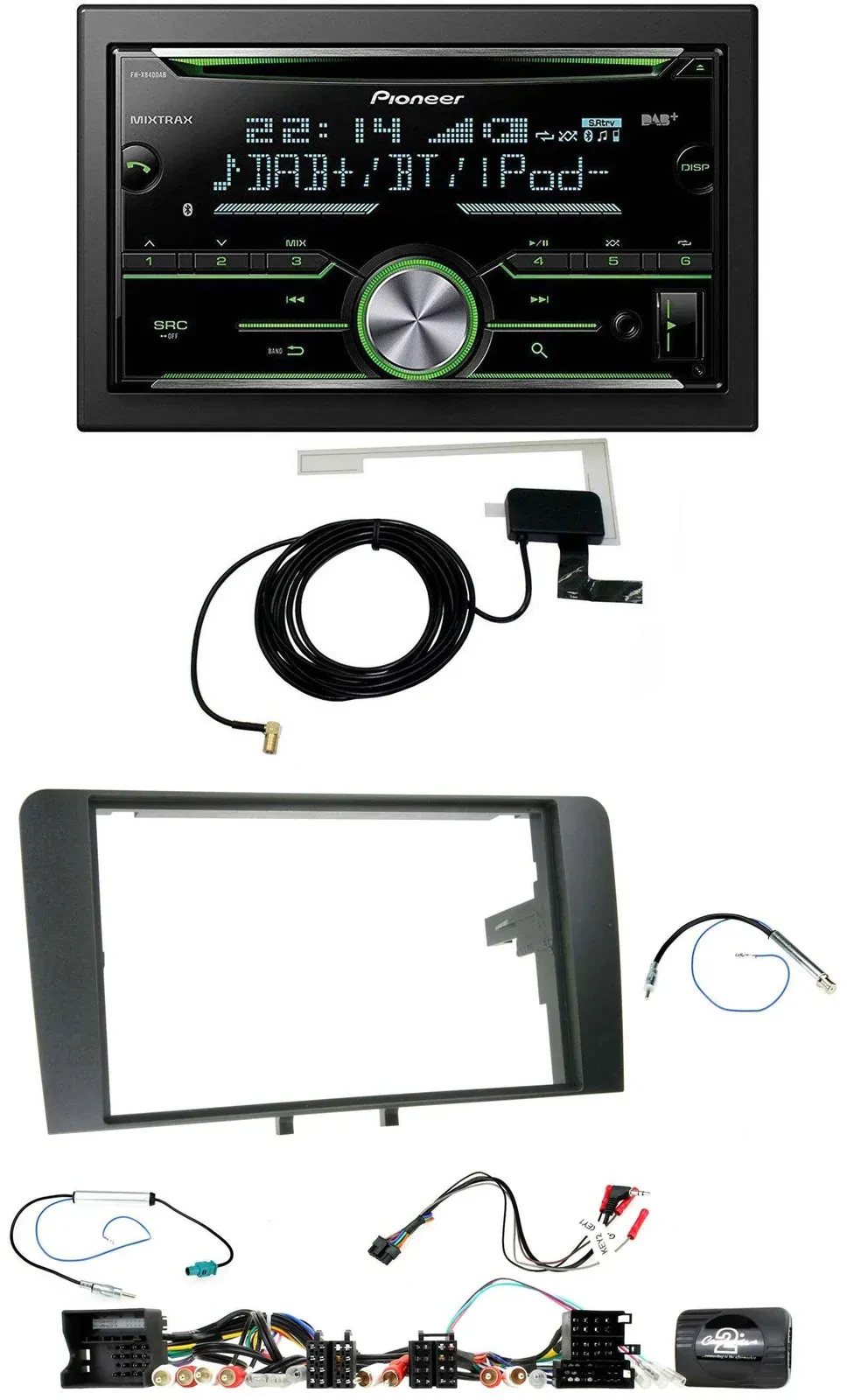 Pioneer CD USB Lenkrad Bluetooth 2DIN DAB Autoradio für Audi A3 8P 2003-2012 Akt