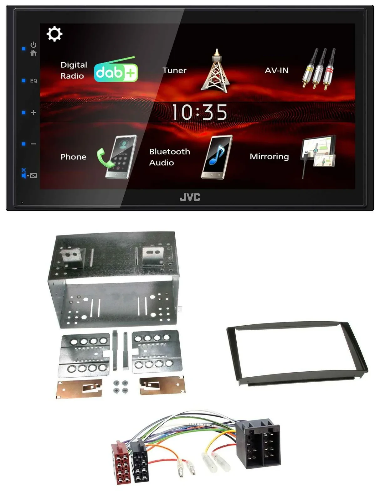 Автомагнитола для Kia Ceed 01–09, proCeed 08–11 JVC 2-DIN, USB, Bluetooth, MP3, DAB