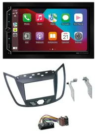 ESX 2DIN DAB USB MP3 Bluetooth Autoradio für Ford C-Max (ab 10) grau